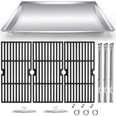 Imagem de Hiorucet Peças de reposição para churrasqueira Charbroil Tru-Infrared 3 queimadores 463250512, 463251713, 463250511, 466250511, aço inoxidável G517-6600-W1, grelhas, queimador, ignição e tubos de