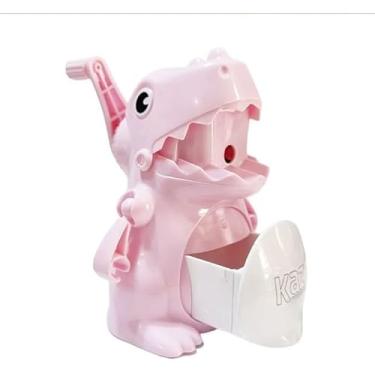 Imagem de Apontador a Manivela de Dinossauro Rosa - Design Divertido e Fácil de Usar para Crianças