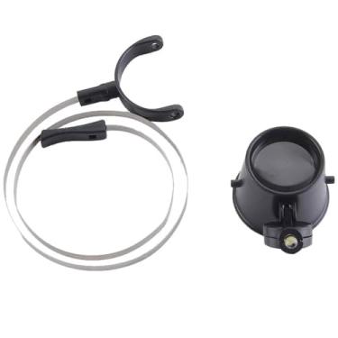 Imagem de Amplificador de cabeça de 15 x com luz de LED iluminada Lupa para os olhos Joalheiros montados na cabeça Ampliação de vidro para reparo de relógios Joalheiro Moedas Artesanato Watchmakers