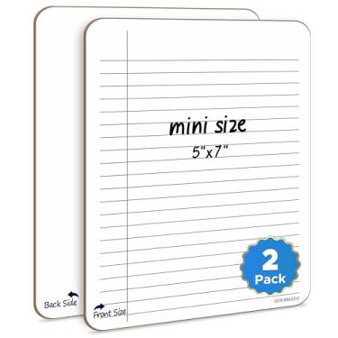 Imagem de SCRIBBLEDO Dry Erase Notebook College Ruled Lined Board 5"x7" 2 Pack Reusable Erasable Writing Note Pad Lapboard Blank Whiteboard on Reverse for Desk