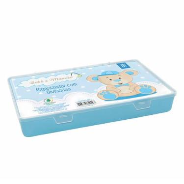 Imagem de Organizador Menino Azul Com Divisórias Para Higiene Do Bebê Linha Mãe 