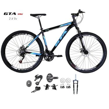 Imagem de Bicicleta Aro 29 Gta Start Kit 2x9 Gta Sunrun Freio Disco K7 11/36 Pedivela 24/38d Garfo com Trava (Preto/Azul, 19)