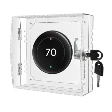 Imagem de BAOKZZOM Capa de caixa de bloqueio de termostato com chave – protetor seguro para termostato Google Nest Learning (4ª geração), termostato Nest 2020 e E, termostato Nest Learning 1ª/2ª/3ª