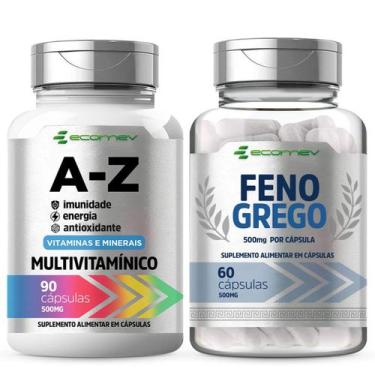 Imagem de Kit Testo Fe no Grego 1000Mg Multivitaminico AZ 500Mg Ecomev