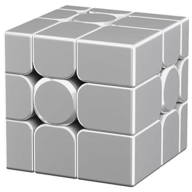 Imagem de Bukefuno Moyu Cubo Espelho V2 Bola Núcleo Magnético UV 3x3 Espaço Prata Cubo Mágico Quebra-cabeça 3x3x3 MFJS Espelho V2 Irregular Ímãs Sem Adesivo Speed Magic Cube (versão com revestimento UV