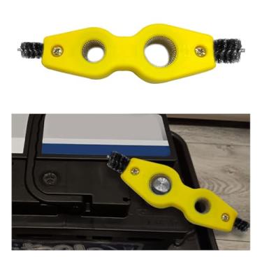 Imagem de Dickno Escova de limpeza de terminal de bateria de carro, limpador de bateria automático antiferrugem 4 em 1 com fio de aço, terminais de bateria de veículos universais peças de máquina acessórios de