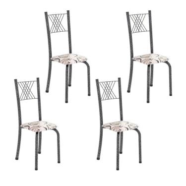 Imagem de Cadeiras para Sala de Jantar 4 Unidades Sara Arabesco/ Mart Prata