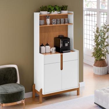 Imagem de Cantinho Do Café Retrô 2 Portas Chester Branco Cedro