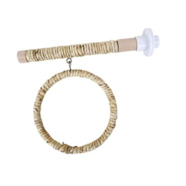 Imagem de Bothyi Suporte de balanço para, poste de apoio, suprimentos para animais de estimação, brinquedo de, poleiro de madeira para araras, Bege