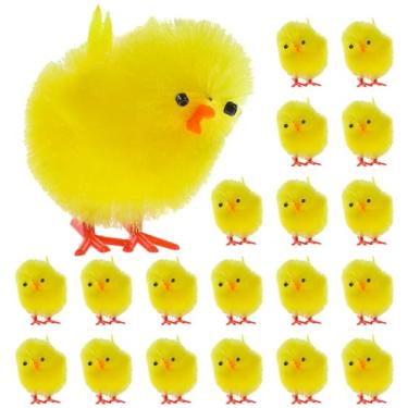Imagem de Mini Chicks Fake Pom Chicks: Easter Chicks Figurines for Crafts Party Favors DIY Adornments Table Decorations Garden Bonsai Home Decor 36Pcs