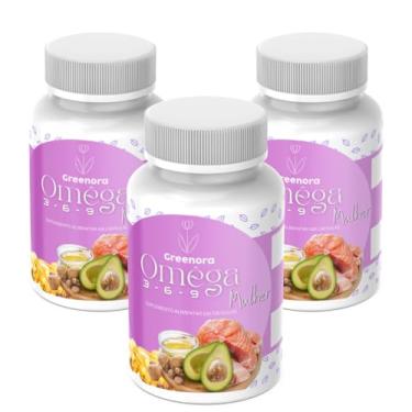 Imagem de Omega 3 6 9 Mulher 60 Cápsulas Greenora (Kit 3)