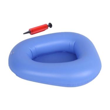 Imagem de Kokiya Bacia inflável para idosos, penico lavável com bomba manual, resistente, portátil, fácil de limpar, almofada inflável para mictório