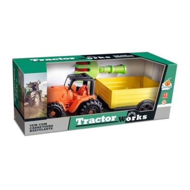 Imagem de Trator com Caçamba de Brinquedo Tractor Works – Veículo Infantil Resistente, Estilo Caminhão, Ideal para Meninos, Estimula Coordenação e Imaginação