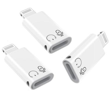 Imagem de Pacote com 3 adaptadores de fone de ouvido Lightning macho para USB C fêmea, [certificado Apple MFi] Adaptador de fone de ouvido de saída de áudio auxiliar tipo C suporta conector de carregamento