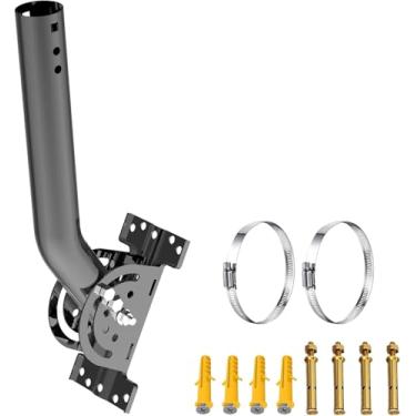 Imagem de Starlink Gen 3 Suporte de parede, ajustável com inclinação de 160 graus Starlink Kit de montagem de poste de satélite, compatível com Starlink Gen 3 Standard/Enterprise Dish