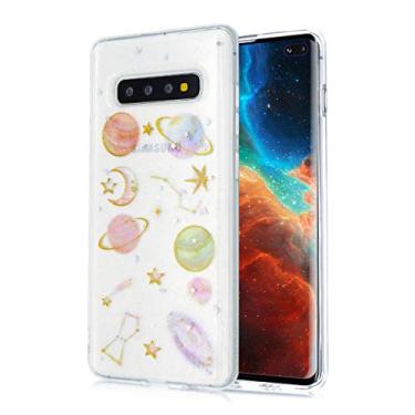 Imagem de Capa Jesiya para Samsung Galaxy S10 Plus Bling Planet Glitter com Space Sparkle Moon Star Universe macia TPU silicone à prova de choque capa protetora para Samsung Galaxy S10 Plus, Samsung Galaxy S10 Plus, Clear