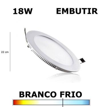 Imagem de Painel Plafon Led 18W 22Cm Embutir Redondo 6000K Evoled