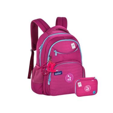 Imagem de Kit Mochila de Costas Luluca Estojo 100 Pens Passeio Escolar, Rosa
