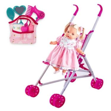 Imagem de Brinquedo Boneca Angelina Fala 62 Frases e Carrinho e Bolsa - Milk Bri