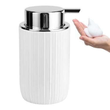 Imagem de TOOZFO Dispensador de espuma de sabão de cerâmica com bomba fácil de pressionar dispensador de espuma manual para xampu bancada de banheiro 382 g