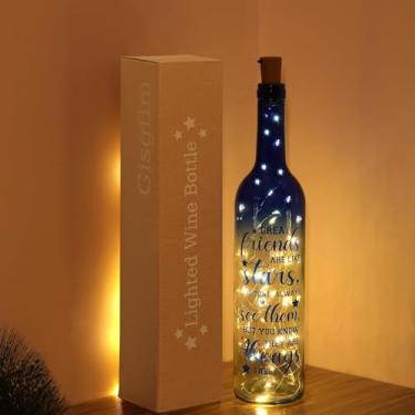 Imagem de Presentes de Natal para amigos decoração de lâmpada para decoração de casa luzes de garrafa de vinho com mensagem de cortiça em um kit de aniversário amizade presente exclusivo decoração de natal
