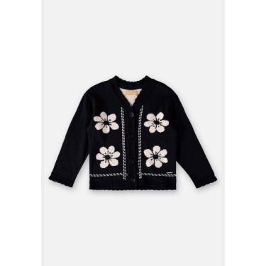 Imagem de Casaco em Tricô Infantil para Meninas Up Baby, Preto, 1
