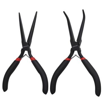 Imagem de WISEUP Conjunto de mini alicates de ponta de agulha de 15 cm, 2 peças de alicate pequeno de longo alcance para joias, artesanato DIY, reparo e embrulho de arame