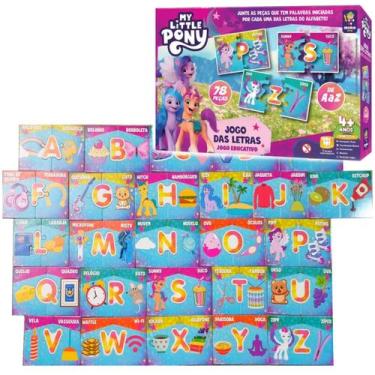 Imagem de My Little Pony Quebra Cabeça Educativo Alfabeto Letras 78Pçs - Mimo, C