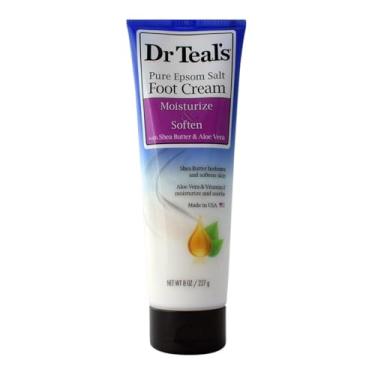 Imagem de NC Dr Teal'S Pure Epsom Salt Foot Cream Creme Para Os Pés Com Manteiga De Karité, Aloe Vera E Vitamina E Por Dr Teal'S Perfume Para Mulheres Creme Para Os Pés Com Sal De Epsom Puro De 8 Oz Com Mante