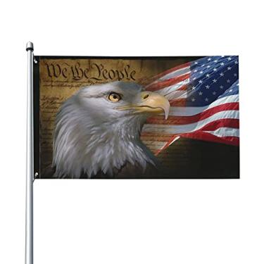 Imagem de Bandeira Americana Vintage 4 de Julho Memorial Dia da Independência 9,5 x 1,5 m Bandeira Decoração de Jardim Durável Interior Exterior Evento Decoração Bandeira