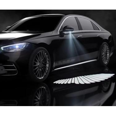 Imagem de Espelho retrovisor do carro, luz LED de boas-vindas, luz de projeção de boas-vindas universal com asas de anjo