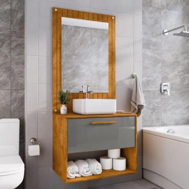 Imagem de Kit Para Banheiro Espelho Ribeiro Naturalle-titanium