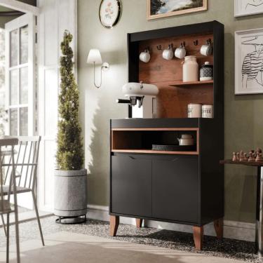 Imagem de Balcao Para Cafe Russia Preto-freijo