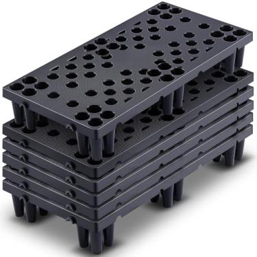 Imagem de Geelin 6 peças de paletes de plástico para armazenamento no porão, leve, à prova d'água, palete de piso aninhável, almofada de armazenamento interligada com grades respiráveis para armazém de loja de