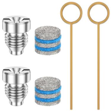 Imagem de Pacote com 2 bicos de canhão de espuma de orifício de 1,1 mm e kit de malhas para máquina de espuma para substituição de canhão de espuma, pontas de bocal de rosca e filtro de malha, com ferramentas