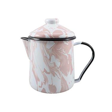 Imagem de Leiteira Tradicional 12 Esmaltada Marmorizada Rosa Claro - 1100 ml - Ewel