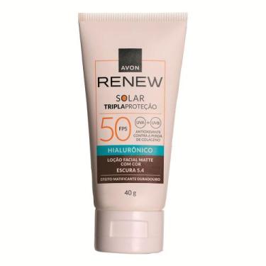 Imagem de Protetor Solar Facial Tripla Proteção Avon Renew FPS 50 Loção Matte Hi
