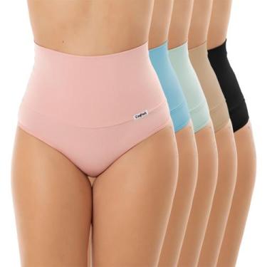 Imagem de Kit 10 Calcinhas Cós Alto 15CM Modeladora Compressão PósParto - Surrea