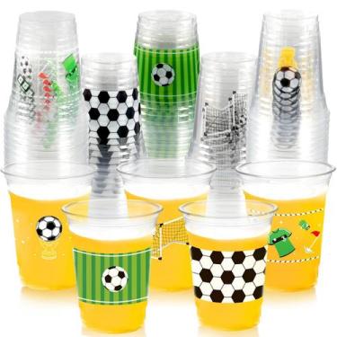 Imagem de Copos de plástico para beber 350ml para decoração de festa de futebol 