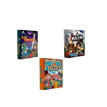 Imagem de Brinquedos Hora da Ciencia 3 Kits Vulcao/Espacial/Circo - Dican