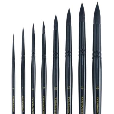 Imagem de Conjunto de pincéis de pintura TRANSON, aquarela redonda, 8 peças de c