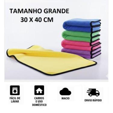 Imagem de Toalha Pano de Limpeza 30x40cm Flanela 2 Lados Macia de Alta Absorção 