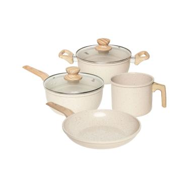 Imagem de Conjunto Panelas 4 Peças Cerâmica Marble Cream Oster