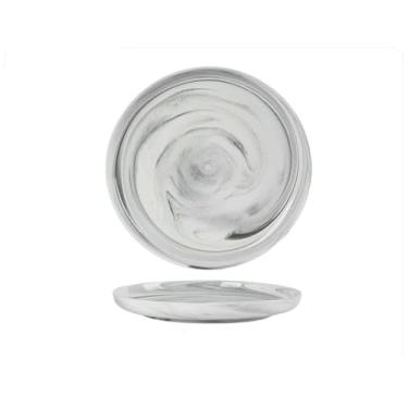 Imagem de Conjunto de pratos de mármore nórdico combinação antiescaldante espessamento doméstico - prato de 25,4 cm