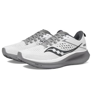 Imagem de Saucony Tênis masculino Ride 17, Branco/preto, 40