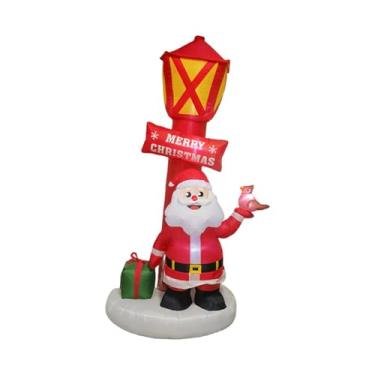 Imagem de Baoblaze Papai Noel iluminado, decoração inflável de Natal de 8 pés, decoração externa inflável para casa, feriado, quintal interno e externo