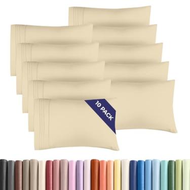 Imagem de Conjunto de 10 fronhas Queen – Capas de almofada ultra macias de qualidade hoteleira – Confortável e não amassa – Resistente a encolhimento, manchas e desbotamento – Fácil de cuidar, laváveis na