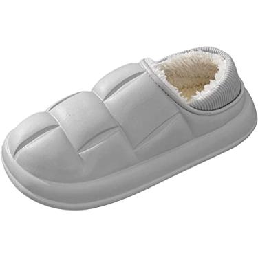 Imagem de Pantufas masculinas 2022 New Net de algodão vermelho outono e, Cinza, 37 BR