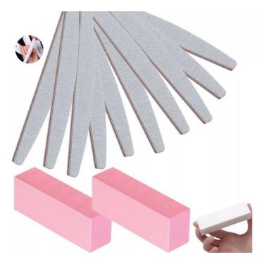 Imagem de Kit super acabamento 2 bloco 5 lixas 100 180 Manicure unha - ZEM