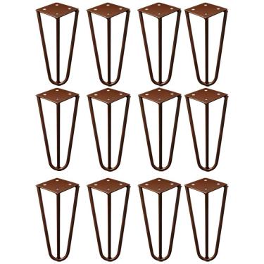 Imagem de Kit 12 Pés de Metal 15 CM Hairpin Legs Mesas de Centro Puffs Bronze